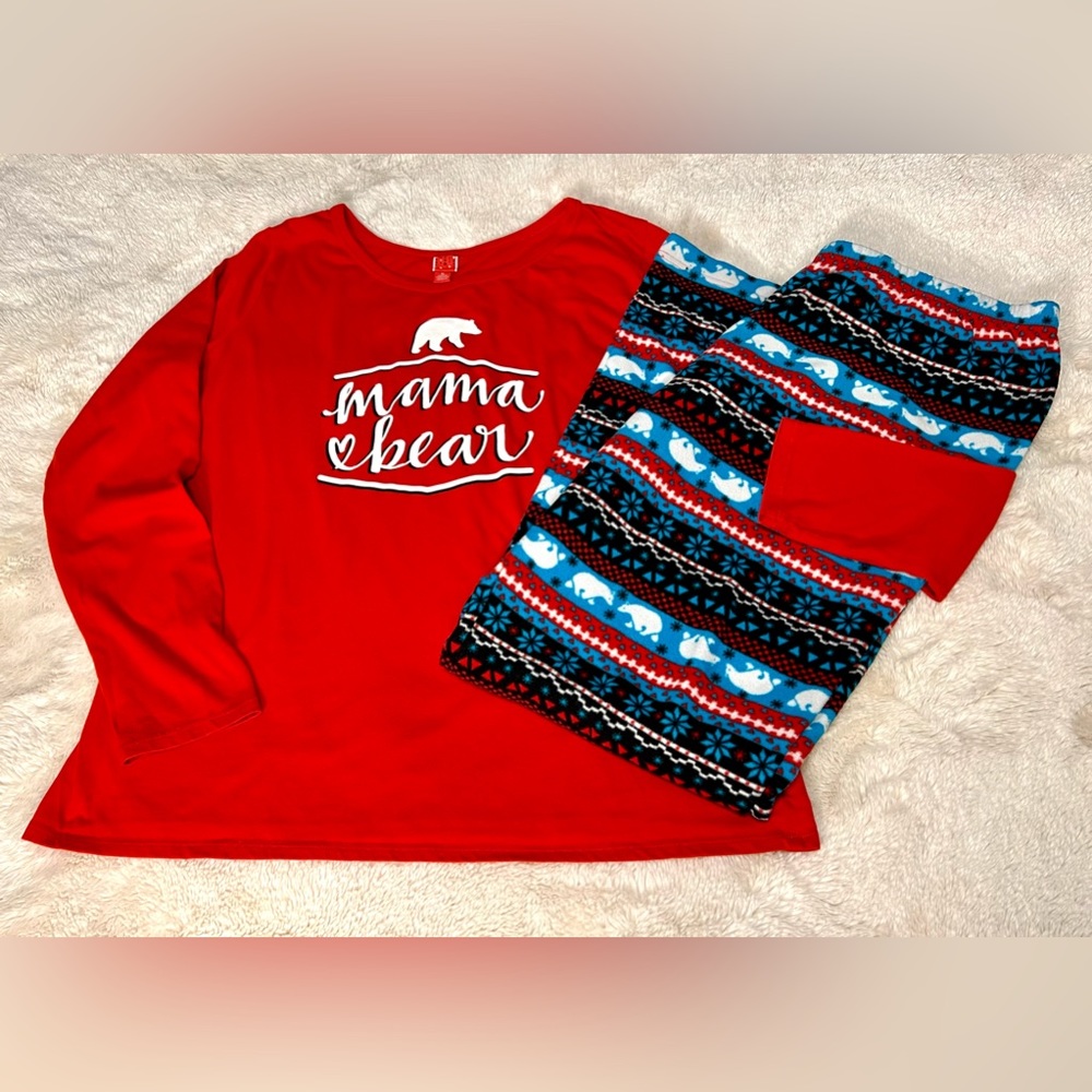 Mama Bear pajama set, size XL, festive and cozy